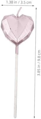 8pcs 3D Heart Birthday Candles for Cake Decorations