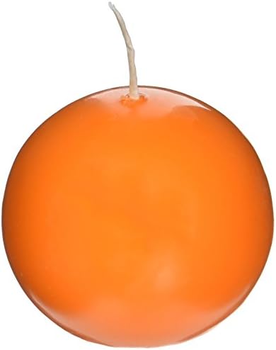Biedermann Sons 25-Inch Round Ball Candles Set of 4 Cantaloupe Orange 1