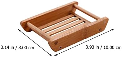 COOLHIYA 2pcs Soap Tray for Bathroom Natural Wood Style Sink Holder