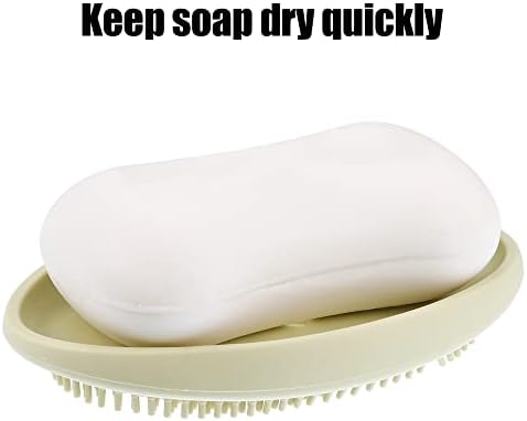 VOCOSTE Silicone Soap Dish with Bristles 115x7cm Beige