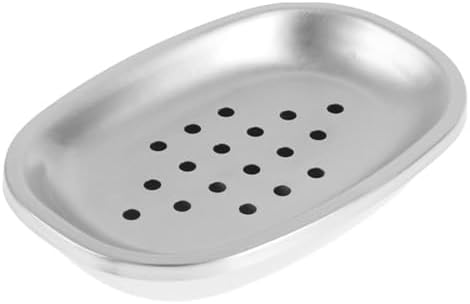 Stainless Steel Soap Dish 2 Pack Silver Drainage Modern Bathroom Holder