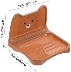 Ciieeo Cartoon Bear Soap Rack 4 Non-Slip Waterproof Holder