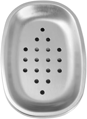 Stainless Steel Soap Dish 2 Pack Silver Drainage Modern Bathroom Holder