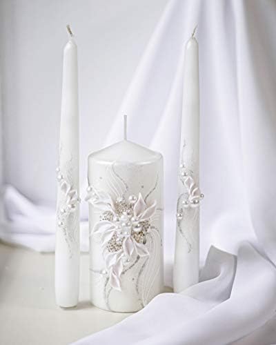 Magik Life Unity Candle Set - White 6 Pillar 2 Taper Candles