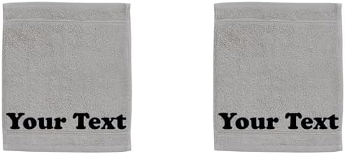Personalized Grey Towel Set with Custom Embroidery