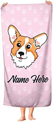 Personalized Corner Extra Large Corgi Towel for Kids