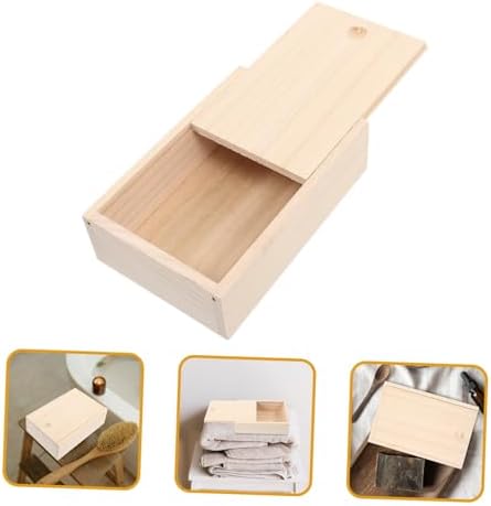 ABOOFAN Paulownia Wood Soap Dish with Pull Out Lid