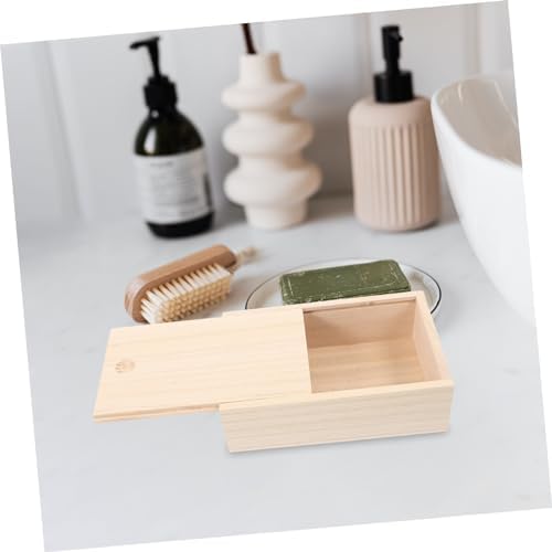 Fondotin Wooden Soap Dish with Lid Organizer