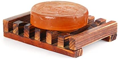 Alipis 4pc Soap Holder Carbonized Wood Drainage Bath Accessory