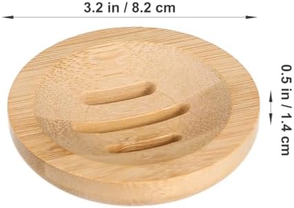 TOPBATHY Bamboo Soap Dish 2pcs Round Bath Holder