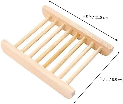 Unomor 6Pcs Wooden Soap Holder Drainage Tray for Bathroom Kitchen