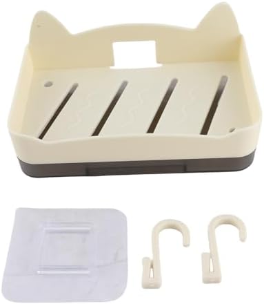 RBONAT Wall Mounted Soap Holder Cute Cat Design Beige