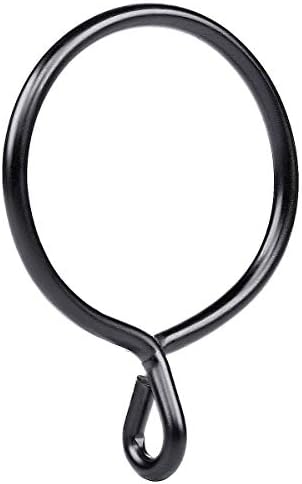 JushengXMX Curtain Rings - 23 Black Metal Set of 14