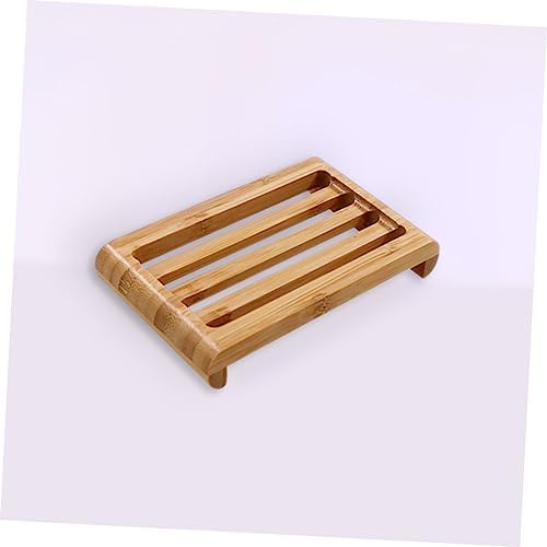 WOONEKY 2pcs Bamboo Soap Dish Holder for Bar Soap