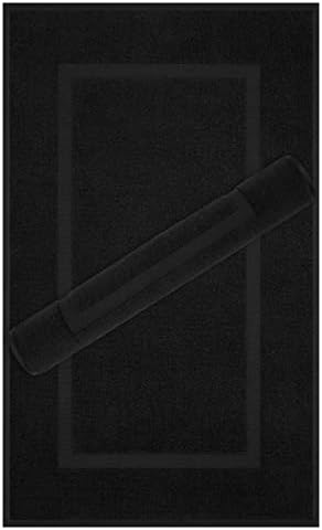 Cotton Paradise 100 Cotton Bath Mats Set of 2 Black