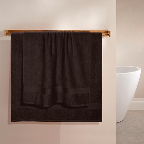 BOUTIQUO 2 Pack Oversized Cotton Bath Towels - Chocolate Brown 1