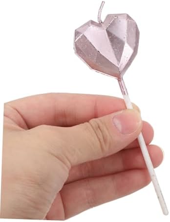 8pcs 3D Heart Birthday Candles for Cake Decorations