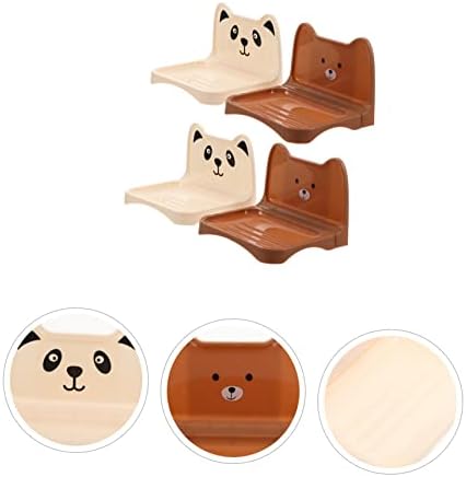 Ciieeo Cartoon Bear Soap Rack 4 Non-Slip Waterproof Holder