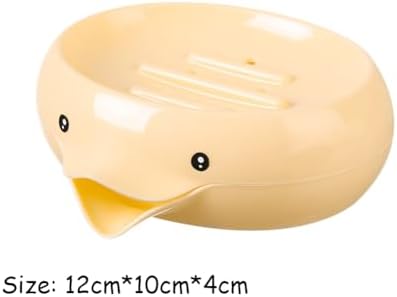 Cute Duck Soap Dish Self Draining Holder for Bathroom and Kitchen