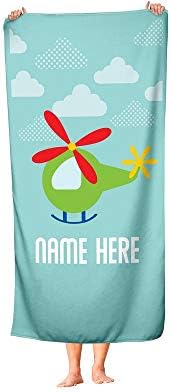 Personalized Corner Extra Large Green Helicopter Towel