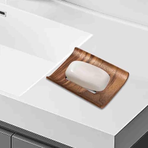 Bothyi Wood Soap Dish Farmhouse Decorative Anti Slip Holder
