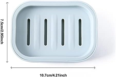 2PCS Khaki Plastic Square Soap Dish for Bathroom Kitchen