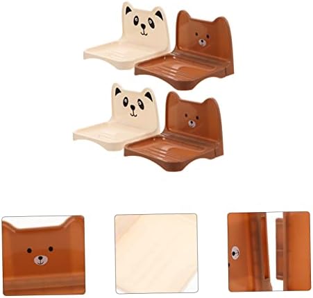 4PCS Cartoon Bear Wall Mounted Soap Racks Suction Cup Holder