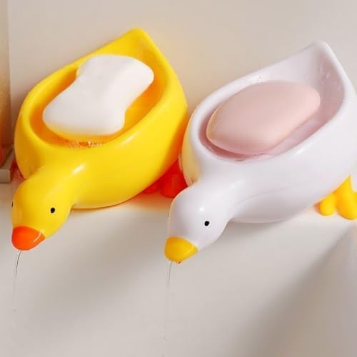Cute Duck Soap Holder with Drainage for Shower