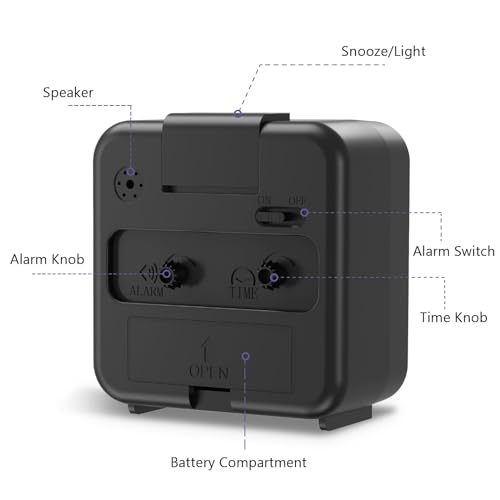 OQIMAX Quiet Alarm Clock with Night Light and Snooze Function