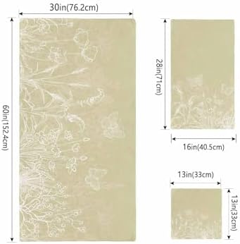 ZOE GARDEN Ivory Yellow Floral Towel Set 3-PC