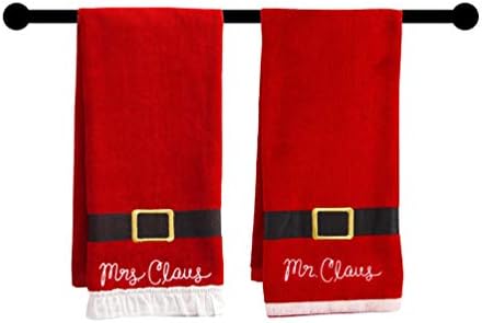 Christmas Towels Set of 2 with Santa Belt Design