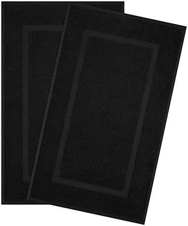 Cotton Paradise 100 Cotton Bath Mats Set of 2 Black