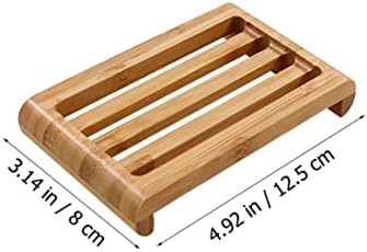 HOOTNEE Travel Soap Dish Bamboo Style Sturdy Holder