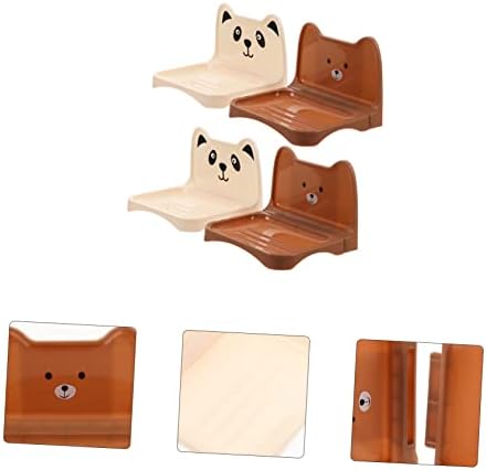 4pcs Wall-Mounted Soap Dish Quick Dry Holder
