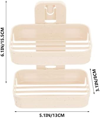 PRETYZOOM Wall Adhesive Double Layer Soap Holder
