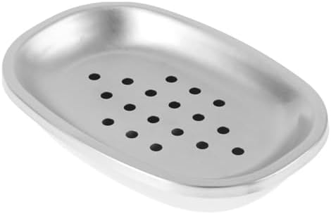 Stainless Steel Soap Dish 2 Pack Silver Drainage Modern Bathroom Holder