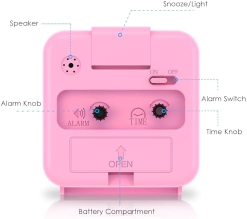 AMIR Silent Analog Alarm Clock with Snooze and Light