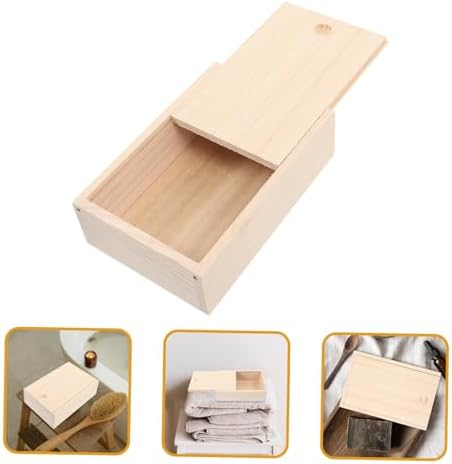 Homoyoyo Wooden Soap Dish with Lid - Elegant Bathroom Holder 1