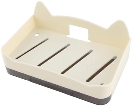 RBONAT Wall Mounted Soap Holder Cute Cat Design Beige
