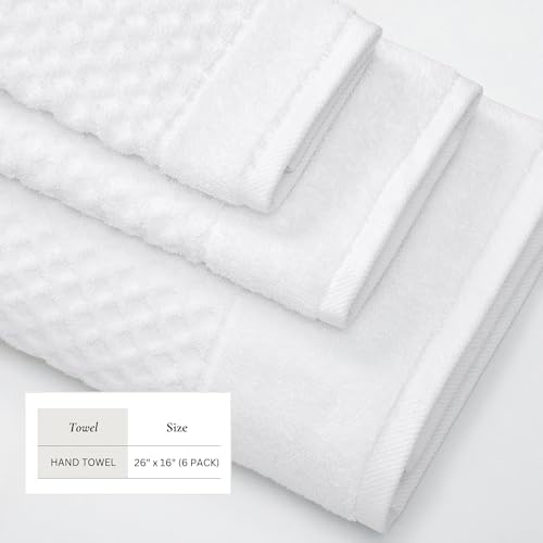 Great Bay Home White Bath Towels 6 Pack 26x16