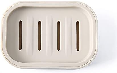 2PCS Khaki Plastic Square Soap Dish for Bathroom Kitchen