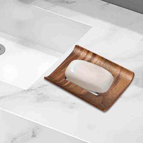 Bothyi Wood Soap Dish Farmhouse Decorative Anti Slip Holder