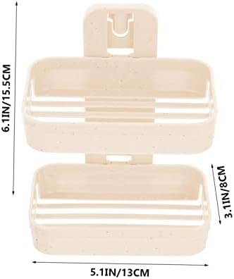 Double Layer Adhesive Soap Dish Holder for Shower Wall