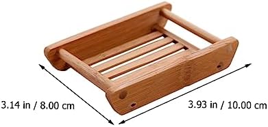BRIGHTFUFU Bamboo Sink Soap Holder Draining Tray