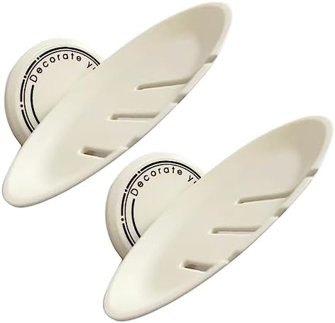 Amosfun 2pcs Self Draining Soap Dish Wall Mounted