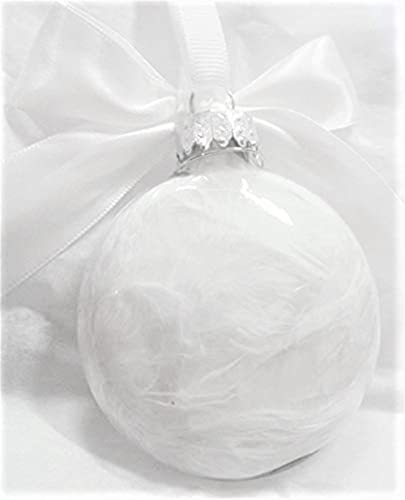 Baby Memorial Ornament with Feather and White Bow