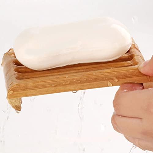 HOOTNEE Travel Soap Dish Bamboo Style Sturdy Holder