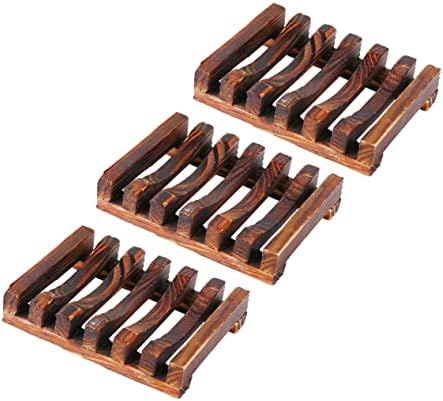 DECHOUS Wooden Soap Holder 3PC Drainage Set