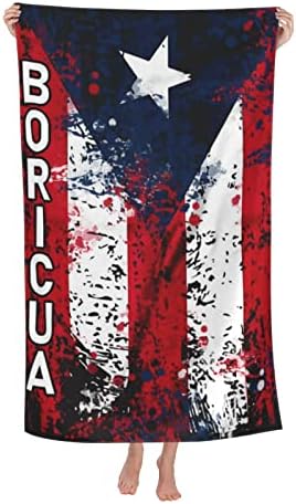 Puerto Rican Flag Microfiber Beach Towels for Kids Adults