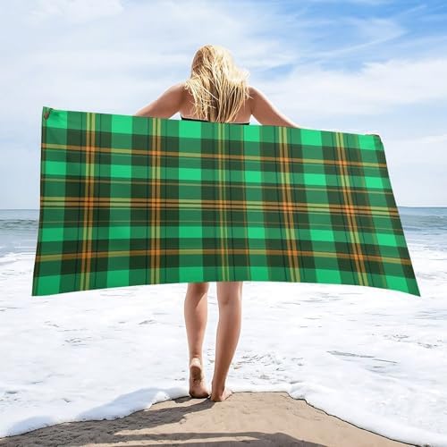 4SEE Extra Large Scottish Plaid Bath Towel for Beach